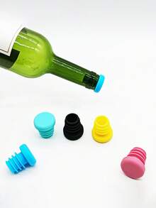 3 pièces Bouchon de bouteille et capuchon d'étanchéité en silicone. Bouchon d'étanchéité en silicone fileté robuste. Bouchon de bouteille de vin en silicone, bouchon de bouteille de vin rouge, bouchon de bouteille d'huile. Nécessités quotidiennes et domestiques