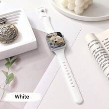 纤细腰身蝴蝶扣硅胶表带，兼容 Apple，适合手表运动臂带 38 毫米 40 毫米 41 毫米 42 毫米 44 毫米 45 毫米 49 毫米 46 毫米，适合手表 Uhr Serie11 10 9 Ultra 8 7 6 5 4 3 2 1 SE 女士硅胶臂带