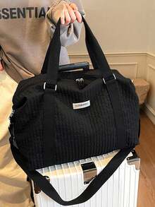 1 件超大容量可折叠轻便便携式行李袋，时尚涤纶拼色旅行手提包旅行袋旅行整理包机场旅行服装旅行用品行李袋圣诞礼物创意女士女孩圣诞礼物送给妈妈的生日礼物妈妈朋友健身包运动包训练包度假节日感恩节感谢礼物返校用品学校包学校配件学校用品