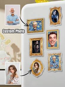 1 pièce Aimant de réfrigérateur en acrylique personnalisé, photos abstraites/amusantes/magiques/inquiétantes personnalisées, options de style de cadre décoratif, différents styles de photos artistiques disponibles, décoration murale magnétique créative personnalisée