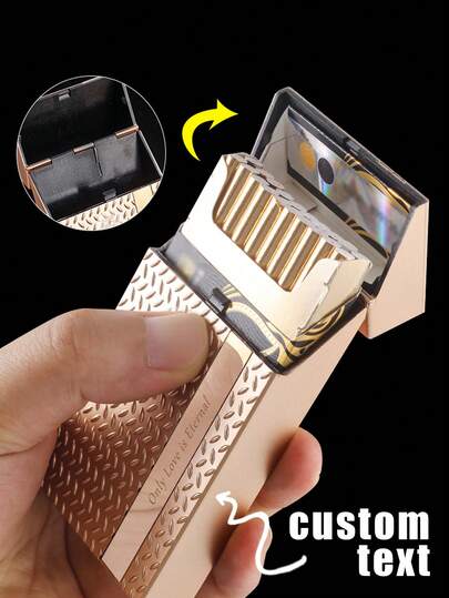 Personalizowane, ultracienkie etui na papierosy, spersonalizowane, kreatywne, plastikowe etui na papierosy w pionowe paski, odporne na wilgoć, ultracienkie etui na papierosy, wyjątkowe, teksturowane etui na papierosy, mieści 20 zwykłych papierosów, przenośne i odporne na zgniecenie, odporne na wilgoć