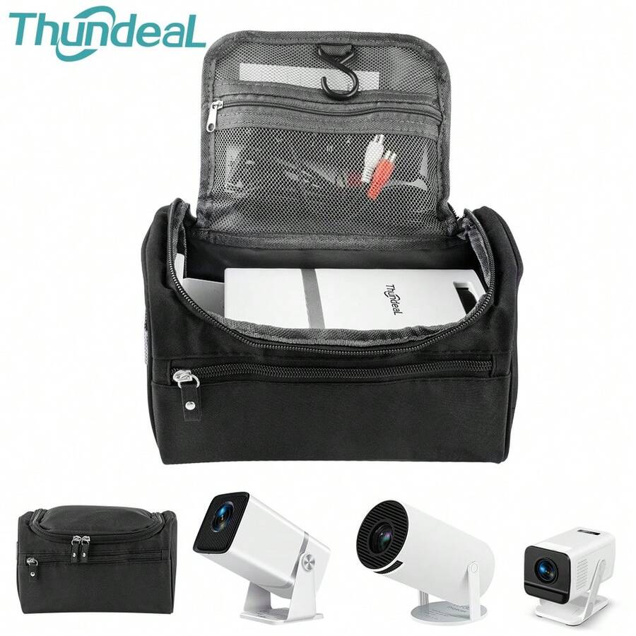 Sac de rangement universel pour mini-projecteur ThundeaL, étui de transport pour projecteur. Convient pour les modèles TD80W, HY300, HY320. - Noir - Voir 1