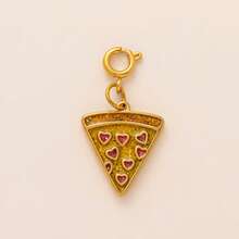1 pezzo di ciondolo in zirconia a forma di cuore, macchina fotografica, pallavolo, pizza, cola, caffettiera, fiore, può essere utilizzato per realizzare collane, braccialetti, orecchini, catene per borse, portachiavi, ecc. Materiale in acciaio inossidabile placcato in oro 18K, ornamenti a forma di charm, perline decorative, accessori gioielleria da donna, accessori fai-da-te, accessori portachiavi, accessori in acciaio inossidabile, ciondoli in acciaio inossidabile, ecc.