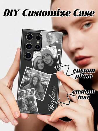 Capa de celular personalizável com 4 fotos, presente personalizado para família, amigos e casais, compatível com Samsung Galaxy S25/S25+/S25 Ultra/S25 Edge/S24/S23/S22/A16/A55/A56/A17/A07, 17 Pro Max/Air/16 Pro Max/15/14/13, telefones Android