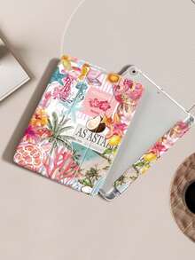 椰子、棕榈树、芙蓉花图案保护套，兼容 iPad (A16) 第 11 代 11 英寸 (2025)、Apple iPad Air 11 (2025)、iPad 第 10 代 10.9 英寸 (2022)，带 Apple Pencil 插槽、三折支架、自动唤醒/睡眠功能，是返校、情人节、节日送礼佳品。