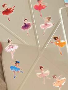 SCXXBSW 50pcs Ballet Cartoon Graffiti Stickers Decorative Handbooks Water Cups Notebook Luggage Double Transparent Stickers - Multicolor - View 8