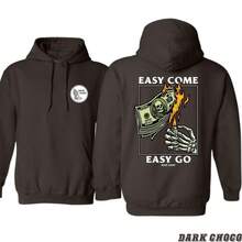 Rest Easy Hoodie - Easy Come Easy Go Skeleton Design Black Casual Wear Comfortable Sweatshirt For Men & Gift For Women Printed Unisex Soft And Warm Classic Fit High Visibility Green - 白色 - 查看 5