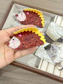 1pc/2pcs Cute Hedgehog Shaped Hair Clips, New Design, Suitable For Bun Hairstyle Decoration, Ornament, Gift