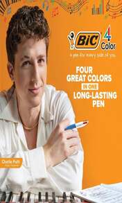 BIC 4-Color Original Retractable Ball Pens, Versatile 10mm Medium Point, Long-Lasting Ink, Great Gift Idea, 3-Count In Assorted Colors - trắng - Xem 2