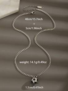 1 chiếc dây chuyền mặt dây chuyền hình quả bóng đá phong cách hip-hop sáng tạo dành cho người yêu bóng đá, làm bằng thép không gỉ, phù hợp với trang phục đường phố cho bé trai, quà tặng sinh nhật cho trẻ em, trang sức tinh tế. - Nhiều màu - Xem 11