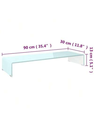 VidaXL TV St /Monitor Riser 90x30x13 Cm Glass Groen view 2