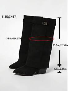 Western Style Holiday High Heel Retro Brown Maillard Mid-Calf Boots For Women, Knee-High Boots, Fall, Winter, 2025 New Autumn Western Cowboy Pants Tube Long Riding Boots,Party