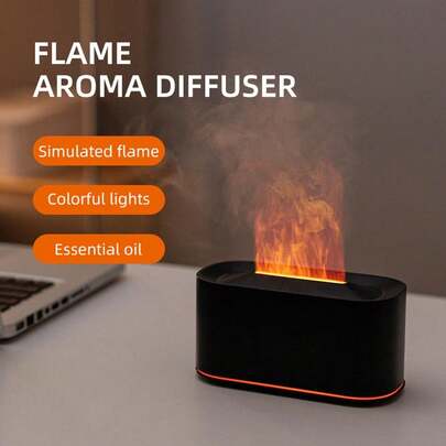 SULVGO Diffusore di aromi a fiamma, umidificatore aggiornato per oli essenziali, aromaterapia a ultrasuoni, umidificatore a nebbia a fiamma con spegnimento automatico, adatto per camera, casa e ufficio