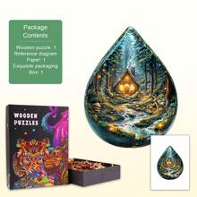 Mystic Forest - Wooden Puzzle, Asymmetrical Shaped Puzzle Toy, Unique Party Game Gift, Asymmetrical Animal Shaped Wooden Puzzle, Decorative Art Painting, Tabletop Magic Puzzle, Unique Children's Educational Puzzle, Holiday Gift, Suitable For Adults Wooden Puzzle, Christmas Gift, Back To School Gift, Birthday Gift (2D Puzzle) - Multicolor - View 3