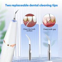 Ultrasonic Teeth Cleaner, Electric Teeth Cleaner, Timing Function, 3 Cleaning Modes, Built-In Lighting Spotlight, Suitable For Home, Office And Travel. - White - View 5