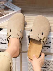 男士休闲户外拖鞋，时尚拖鞋，纯色室内/室外男士拖鞋，春夏季舒适情侣拖鞋，适合户外和办公室穿着