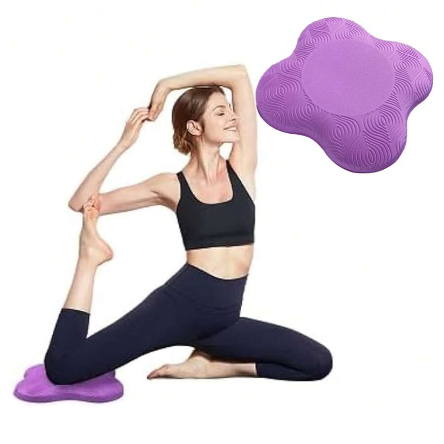 1 件瑜伽护膝。瑜伽护膝垫加厚锻炼护垫，适用于膝盖、肘部、手腕、头部泡沫普拉提跪垫 - 紫色 - 查看 1