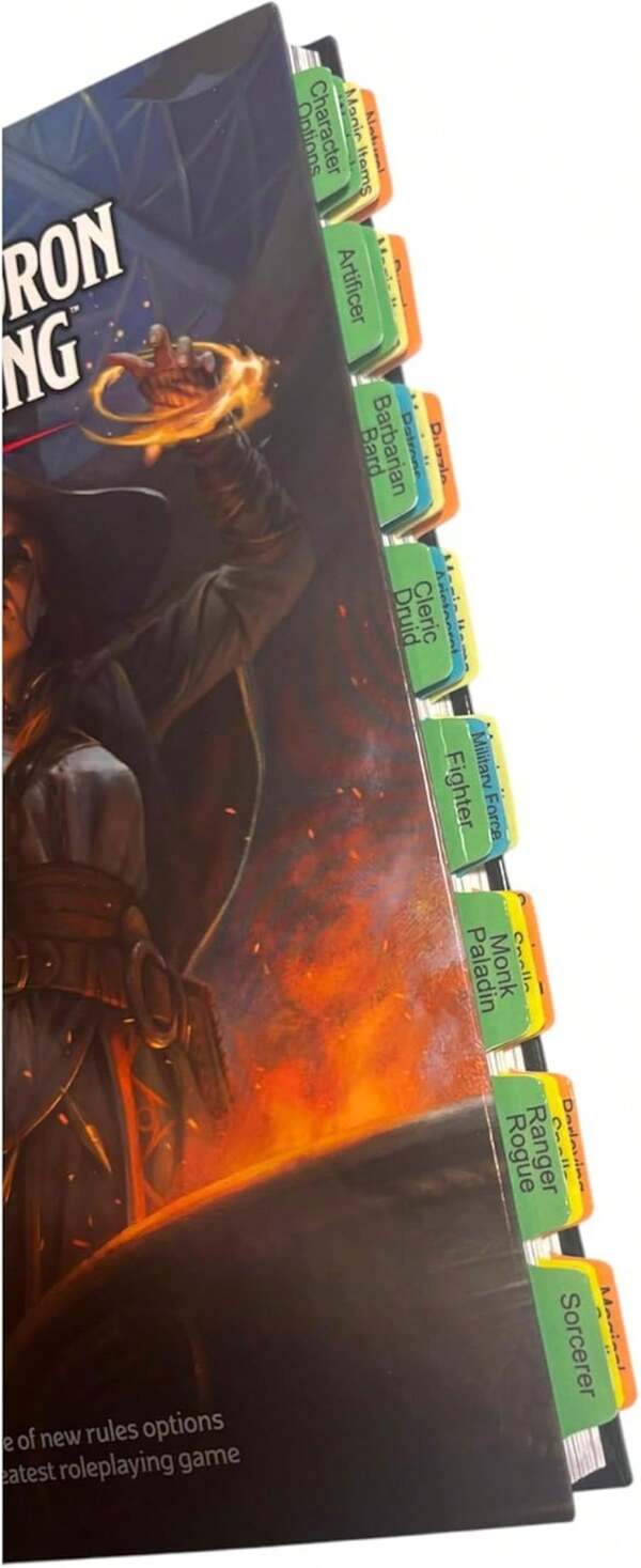 Book Tabs For The D&Amp;D Player\U2019s Handbook (Dungeons &Amp; Dragons Core Rulebook) 2024 6th Edition. Laminated, Durable, Color-Coded Repositionable Tabs (Book Not Inlcluded)