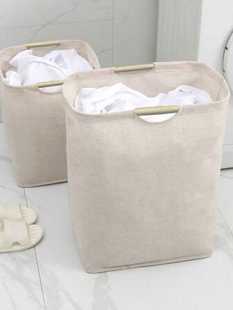 1pc Large/Small Foldable Laundry Basket, Portable Handles Dirty Clothes Storage Bin For Bedroom Bathroom, Washing Clothes Organizer Hamper, Multi-Purpose Sorting Laundry Basket