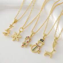 1pc Christmas Necklace, Winter Snowflake Santa Claus Tree Bell Pendant Fashionable Choker Necklace, Multifunctional Accessory - Cute Holiday Jewelry Gift For Women, Wearable Year-Round, Holiday Decor, Pendant, Collectible Accessory