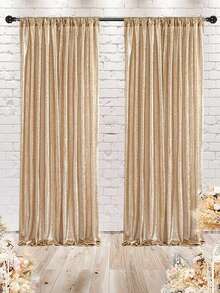 1Pc Gold/Silver Sequin Backdrop Curtain, Multiple Colors, Party Background Decor, Wedding Party Background Drapes, Wedding Decor, Baby Shower Decor, Gender Reveal Party Decor, Birthday Party Decor, For Photography Studio, Photo Background Props Decor - Multicolor - View 5