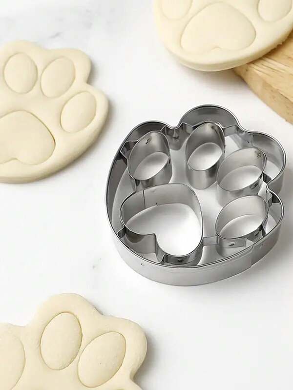 Molde de galletas con forma de pata de perro, molde de galletas de dibujos animados, molde de acero inoxidable para chocolate, caramelos, gelatina, cubitos de hielo, herramientas de repostería DIY, molde de repostería creativo para tartas y cortador de galletas
