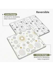 Foldable Baby Play Mat, PIGLOG Waterproof Playmats For Babies And Toddlers Kids, Foam Playmat For Tummy Time, 50x50/59x59/79x71 Playpen Mat, Reversible Portable Baby Floor Mat For Infant, Toddler, Circle(This Product Does Not Include A Fence.) - vòng tròn - Xem 5