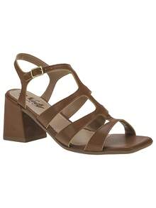 Women's Formal Party Gladiator Sandals, Thick High Heel, Elegant, Comfortable, Naty Shoes, Spring Summer - Camel - View 1
