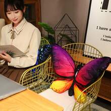 1pc Fabric Butterfly Decorative Throw Pillow, Girls Bedroom Butterfly Cushion, Chair Butterfly Lumbar Pillow - 彩色 - 查看 8