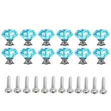 12pcs Crystal Glass Cabinet Knobs, Suitable For Wardrobe Doors, Drawer Cabinets, Shoe Cabinets, Kitchen Cabinets And Other Furniture, Single Hole 1.18 Inches, Small Zinc Alloy Handles, Furniture Accessories - Multicolor - View 14