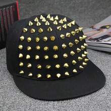 Girls Fashion Starry Sky Rivet Baseball Cap - Adjustable, Sunscreen Hip Hop Cap Spring/Summer Model - Đinh tán đen - Xem 3