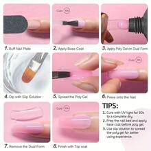 Complete Poly Gel Nail Extension Kit - 4 Vibrant Colors, Strong & Durable Builder Gel With Compact Nail Lamp - Easy-To-Use At Home For Salon-Quality Results, Includes Nail Glue & More, USB Powered, Gel Nail Supplies, Easy To Operate. - Nhiều màu - Xem 8