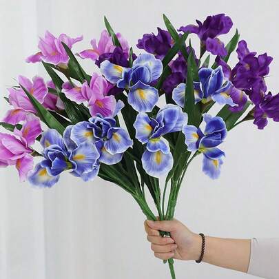 多色鸢尾花人造花摄影道具场景模型仿花真实触感仿真鸢尾花家居装饰