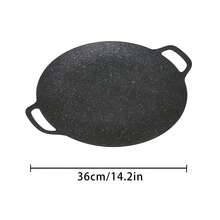 Durable Cast Iron Korean BBQ Pan - 36cm 14.2 Inches, Outdoor Camping Grill Pan, Non-Stick Portable Grill Pan For Indoor/Outdoor Use, Even Heat Distribution - Great For Korean BBQ, Pancakes, Steaks, Camping, Picnics, Home And Outdoor Cooking - Easy To Clean And Durable For Home And Outdoor Use - 36 - 查看 8