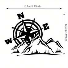 Reflective Jungle Adventure Compass Sticker High-Visibility Night Safety Durable PVC Waterproof Self-Adhesive Vehicle Decoration For Motorcycle Car Bicycle Off-Road Outdoor Adventure Travel Gift, Reflective Jungle Adventure Compass Sticker - 16.5cm X 12.2cm