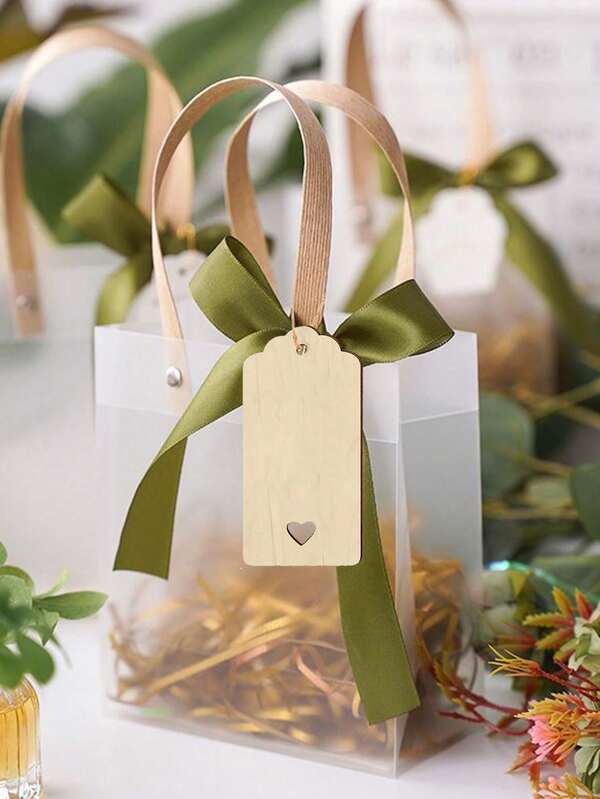 24pcs Unfinished Wooden Gift Tags With Hollow Heart Shape Hanging Pendants, Wooden For DIY Arts & Crafts Decoration
