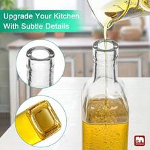 Olive Oil Dispenser Bottle, 6 Pack Oil Dispensers Bottles Kitchen, Cooking Vinegar Dispenser Set, Glass Container Cruet - Pourer Spout, Funnel And Labels - 透明 + 17 盎司-6 包 - 查看 5