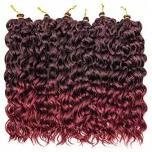 Păr croșetat Ocean Wave 18/24 inch 6 pachete păr croșetat cu onduleuri adânci păr sintetic creț împletit croșetat