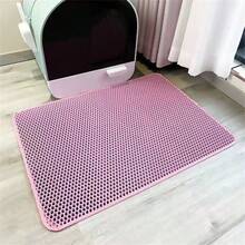 1pc Cat Litter Mat | Honeycomb Design | EVA Material | Anti-Slip, Leak-Proof And Easy To Clean | Multiple Color Options | Ideal For Pet Care, Cat Litter Box Accessories | Honeycomb Pattern Mat | Durable Pet Mat