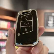 Autoschlüssel Hülle Schlüssel FOB Schale Abdeckung für VW für Passat B8, für Seat, für Skoda Schlüssellose Fernbedienung Schlüsselanhänger Tasche Zubehör Schlüsselbänder mit ID-Halter Auto Zubehör Tasche Charms Weihnachtsgeschenk
