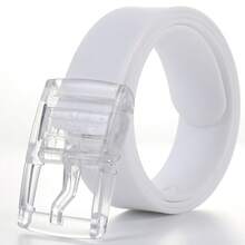 1pc Unisex Silicone Waist Belt With Plastic Buckle - Candy Color Slim Design, Suitable For Weddings, Parties And Daily Wear - Exquisite Gift Packaging, Special Occasion Apparel Accessory For Friends And Family, Minimalist Decor, High-Quality Item, Halloween, Christmas Gift