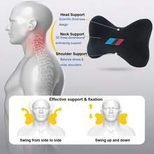 Upgraded Racing Sports Car Seat Headrest, Soft Plush Neck Pillow With Breathable Support, Comfortable Relaxation For Office Chair And Car, Fits Most Vehicle Models