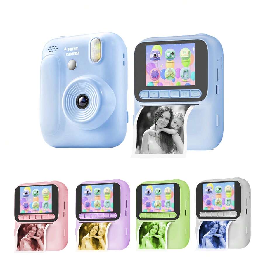 Digital Video Camera Vintage,Kids Camera Instant Print Camera For Kids Quick-Release Prints Christmas Birthday Gifts Age 6-14,Selfie Digital With 1080P Videos Toddler Portable Travel Toy - Multicolor - View 1