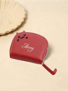 1 ví đựng tiền xu hình mèo cá nhân hóa, ví đựng tiền xu khắc tên theo yêu cầu, ví da cá nhân hóa, ví nữ, ví dễ thương, ví nhỏ gọn, ví chất liệu PU, túi có khóa kéo, quà tặng cho người yêu mèo, ví đựng thẻ, ví nữ cá nhân hóa. - Nhiều màu - Xem 11