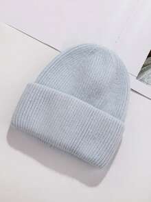 1顶针织帽，女士秋冬帽，针织帽，保暖耳罩，男士帽，户外滑雪保暖毛绒帽，纯色时尚休闲简约大帽 - 針織帽 - 查看 18