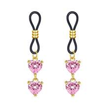 2 Pcs Pink Rhinestone Heart,Star,Butterfly,Cross Fake Nipple Rings For Women, Nipple Nipple Jewelry Non Piercing Dangle Nipple Ring, Non Pierced Nipple Body Jewelry