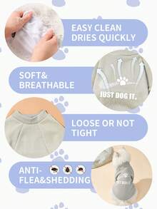 PETSIN 1pc Minimalist Cute Paw Print & Funny Slogan Graphic Pullover Sweatshirt, Flea Resistant, Shed Reducing, Warm & Breathable, Suitable For Indoor & Outdoor Cats & Dogs