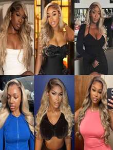 Ombre Brown Roots Ash Blonde Put On And Go 13x4 HD Transparent Body Wave Lace Front Wigs Human Hair Pre Plucked Bleached Knots 180 Density Lace Frontal Wigs For Women Water Wave Glueless Wigs Human Hair With Baby Hair For Beginner - 根染&漸變色 - 查看 9