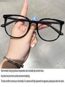 1PC Women's Large Round Frame Ultra-Lightweight Anti-Visual Fatigue Transparent Lenses Eye Protection Music Festival Fashion Glasses Versatile Flat Lenses Suitable For Daily Use For Watching Computers Watching TV Playing Games Looking At The Cell Phone Use