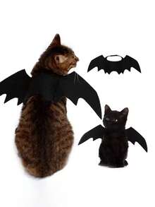 1pc Halloween Cute Pet Clothes Black Bat Wings Harness Costume Cosplay Cat Dog Halloween Party For Pet Supplies Halloween Halloween Costumes - Black - View 1